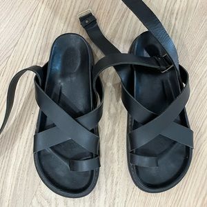 Worn once, size 10.5 Liberte gladiator sandals in black leather